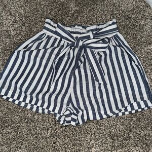 Striped Paper Bag Shorts
